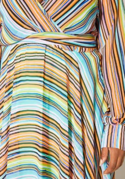 Asoph Plus Size Candy Striped Womens Maxi Gown -Asoph Fashion Shop 2011090 140 3