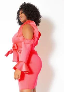 Asoph Plus Size Cold Shoulder Mini Celebration Tank Dress -Asoph Fashion Shop 2011093 144 2
