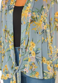 Pleione Plus Size Floral Tie Front Blouse -Asoph Fashion Shop 2011295 205 3