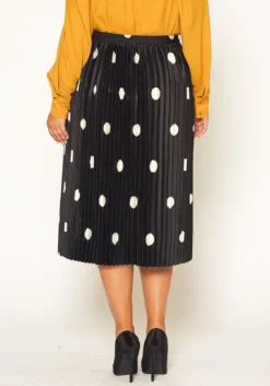 Pleione Plus Size Pleated Polkadot Midi Skirt -Asoph Fashion Shop 2011311 172 2