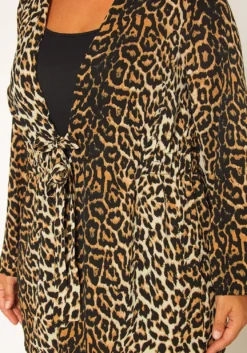 Pleione Plus Size Leopard Tie Front Top -Asoph Fashion Shop 2011313 516 3