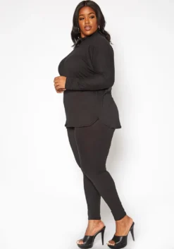 Asoph Plus Size Chill In Mock Neck Sweater & Leggings Set -Asoph Fashion Shop 2011535 001 2