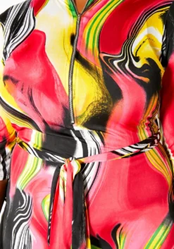Asoph Plus Size Vibrant Marbled Womens Bodycon Midi Dress -Asoph Fashion Shop 2011580 148 3