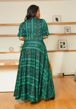 Asoph Plus Size Emerald Snakeskin Maxi Dress -Asoph Fashion Shop 2011778 103 2