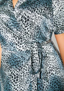 Pleione Plus Size Satin Leopard Wrap Maxi Dress -Asoph Fashion Shop 2012140 375 4