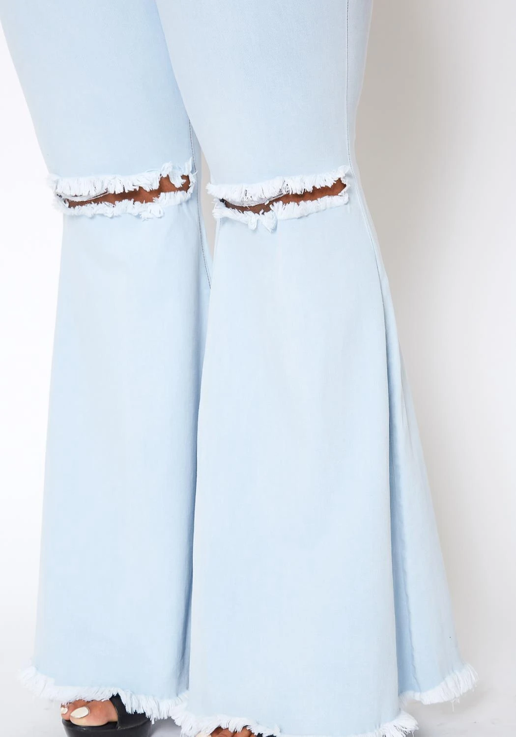 Vibrant Plus Size Womens Bold Flare Hem Denim Jean 5 Vibrant Plus Size Womens Bold Flare Hem Denim Jean - Image 5