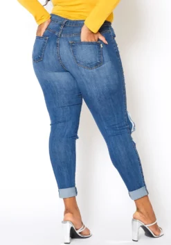 Vibrant Plus Size Knee Destroyed Mid Waist Jean 8 Vibrant Plus Size Knee Destroyed Mid Waist Jean -Asoph Fashion Shop 2013658 938 2