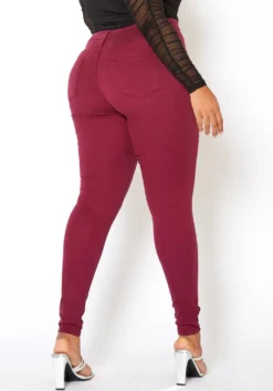Vibrant Plus Size Classic Knee Rip Skinny Jeans -Asoph Fashion Shop 2013659 111 2