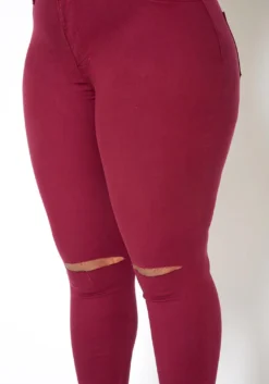 Vibrant Plus Size Classic Knee Rip Skinny Jeans -Asoph Fashion Shop 2013659 111 3