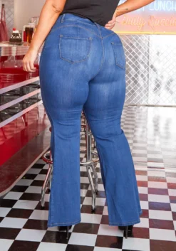 Vibrant Plus Size Classic Bell Bottom Denim Jean -Asoph Fashion Shop 2013662 938 2