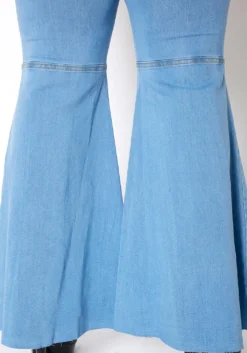 Vibrant Plus Size Retro Flare Raw Hem Denim Jean -Asoph Fashion Shop 2013663 940 4