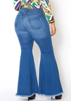 Vibrant Plus Size Bell Bottom Distressed Denim Jeans -Asoph Fashion Shop 2013667 938 2