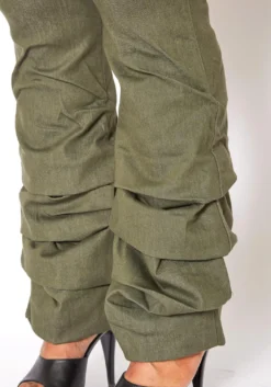 Vibrant Plus Size Womens Olive Ankle Scrunched Jean -Asoph Fashion Shop 2013670 125 4