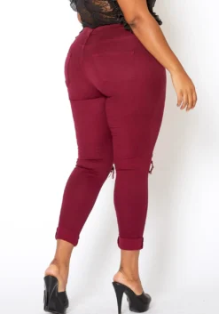Vibrant Mid Rise Knee Distressed Plus Size Skinny Jean -Asoph Fashion Shop 2013673 111 2
