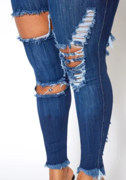 Vibrant Plus Size Front & Back Distress Hem Jean -Asoph Fashion Shop 2013679 938 3