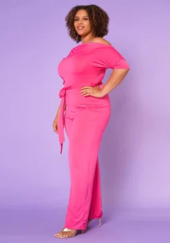 Asoph Plus Size Cold Shoulder Straight Leg Jumpsuit -Asoph Fashion Shop 2013795 006 3