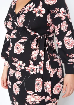 Asoph Plus Size Blush Flower Wrap Dress -Asoph Fashion Shop 2014097 001 4