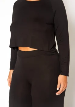 Asoph Plus Size Casual Cropped Sweater & Flare Legging Set -Asoph Fashion Shop 2014391 001 4