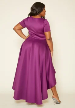 Asoph Plus Size Flattering Orange High Low Maxi Dress -Asoph Fashion Shop 2014486 001 5