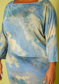 Plus Size Tie Dye Sweatshirt & Midi Dress Set -Asoph Fashion Shop 2014488 001 4
