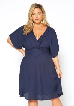 Asoph Plus Size Dolman Sleeve Linen Summer Dress -Asoph Fashion Shop 2014636 270 0