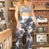 Asoph Plus Size Blue Tie Dye Flare Leg Pants