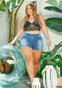 Asoph Plus Size Rosey Lace Contrast Cami Bodysuit