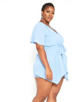 Asoph Plus Size Asymmetric Overlay Periwinkle Romper -Asoph Fashion Shop 2014764 003 2