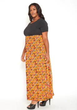 Asoph Plus Size Old Fashion Print Fit & Flare Maxi Dress -Asoph Fashion Shop 2014945 109 2