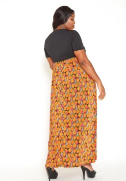 Asoph Plus Size Old Fashion Print Fit & Flare Maxi Dress -Asoph Fashion Shop 2014945 109 3