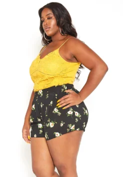 Asoph Plus Size Floral Print Casual Shorts -Asoph Fashion Shop 2015004 001 2