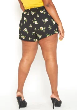 Asoph Plus Size Floral Print Casual Shorts -Asoph Fashion Shop 2015004 001 3