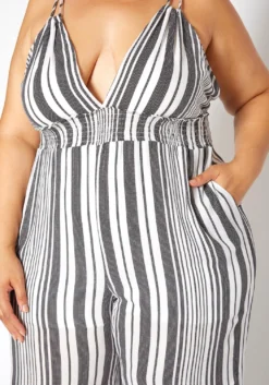 Asoph Plus Size Multi Striped Flare Leg Cami Jumpsuit -Asoph Fashion Shop 2015074 001 4