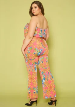 Plus Size Multi Print Tube Jumpsuit -Asoph Fashion Shop 2015512 102 3