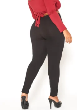 Asoph Plus Size Slit Hem Leggings -Asoph Fashion Shop 2015754 001 3