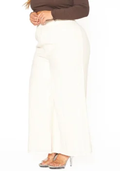 ENCREME Plus Size Shimmer Hinted Wide Leg Pants 9 ENCREME Plus Size Shimmer Hinted Wide Leg Pants -Asoph Fashion Shop 2015803 002 3