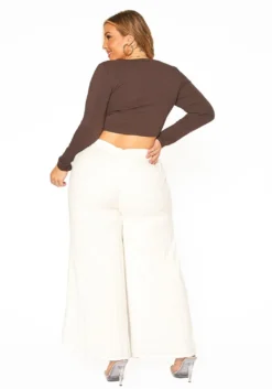 ENCREME Plus Size Shimmer Hinted Wide Leg Pants 10 ENCREME Plus Size Shimmer Hinted Wide Leg Pants -Asoph Fashion Shop 2015803 002 5