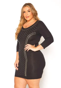 Asoph Plus Size Embellished Bodycon Mini Dress -Asoph Fashion Shop 2016127 001 2