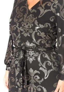 Asoph Plus Size Boracade Print Party Mini Dress -Asoph Fashion Shop 2016140 001 5