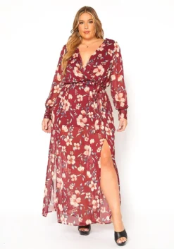 Asoph Plus Size Floral Print Chiffon Maxi Dress -Asoph Fashion Shop 2016233 111 1