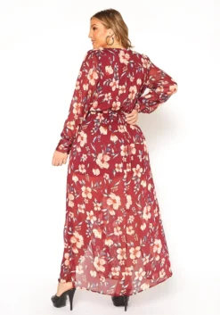 Asoph Plus Size Floral Print Chiffon Maxi Dress -Asoph Fashion Shop 2016233 111 4