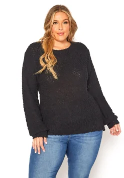 Asoph Plus Size Popcorn Knit Sweater
