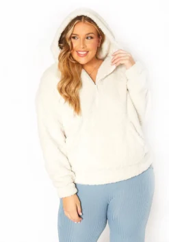 Asoph Plus Size Cozy Snow Sherpa Hoodie