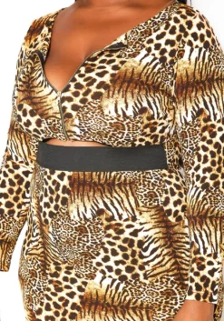 Asoph Plus Size Wild Love Long Sleeve Bodycon Mini Dress -Asoph Fashion Shop 2016666 106 4