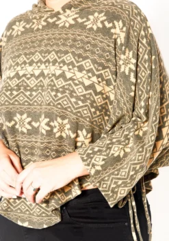 Asoph Plus Size Aztec Print Dolman Sleeve Hooded Sweater -Asoph Fashion Shop 2016719 118 4