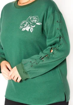 Asoph Plus Size Floral Graphic Ascent Cross Lace Sweater -Asoph Fashion Shop 2016725 103 4