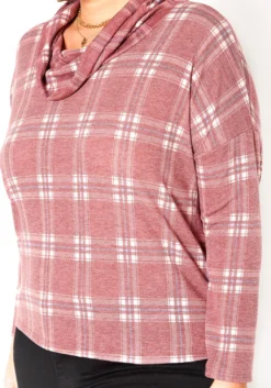 Asoph Plus Size Plaid Funnel Neck Sweater -Asoph Fashion Shop 2016732 111 4