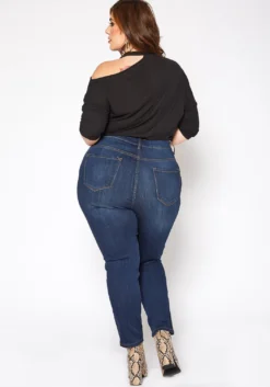 Vibrant Plus Size Button Detailed Denim Skinny Jean -Asoph Fashion Shop 2016798 939 3