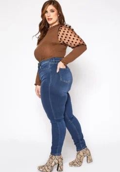 Vibrant Plus Size Favorite High Waisted Skinny Denim Jean -Asoph Fashion Shop 2016799 939 2