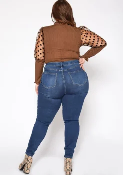 Vibrant Plus Size Favorite High Waisted Skinny Denim Jean -Asoph Fashion Shop 2016799 939 3
